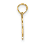 14K Polished  I HEART SWIMMING Charm