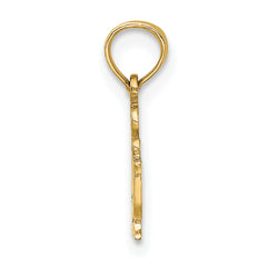14K Polished  I HEART SWIMMING Charm