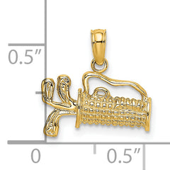 14K 2-D Textured and Engraved Golf Bag Charm