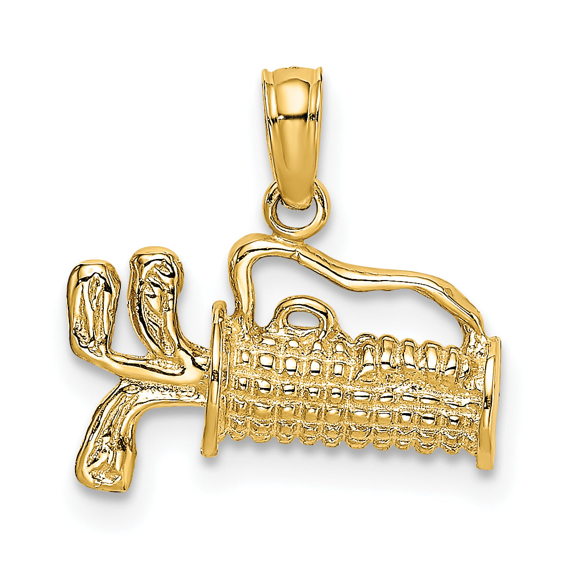 14K 2-D Textured and Engraved Golf Bag Charm Main image