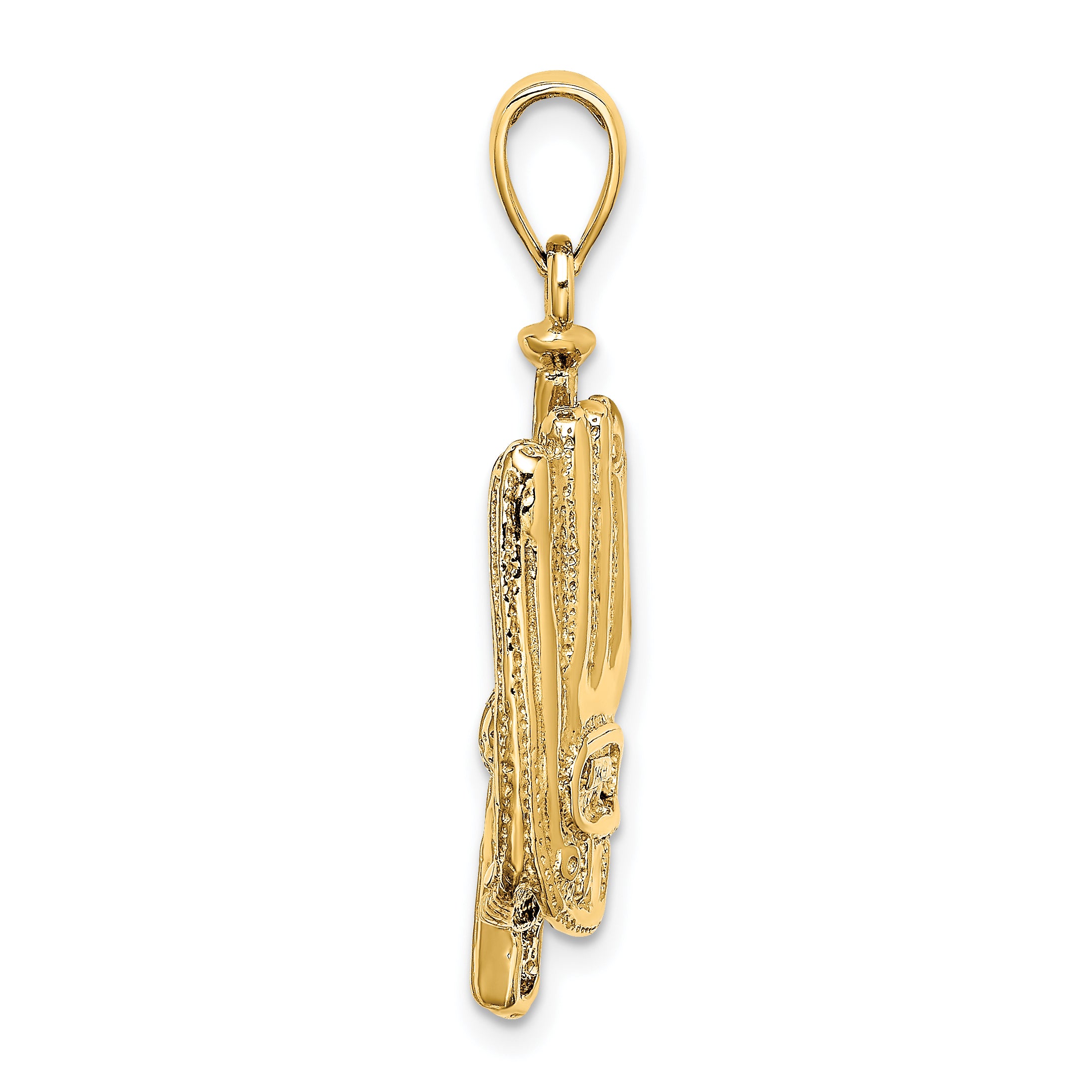 14K 3-D Baseball Glove, Bat and Ball Charm Secondary image