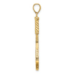 14K 3-D Polished Tennis Racquet Charm
