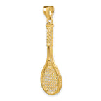 14K 3-D Polished Tennis Racquet Charm