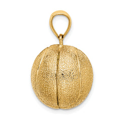 14K 3-D Textured Basketball Charm