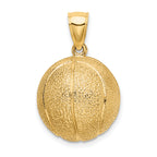 14K 3-D Textured Basketball Charm