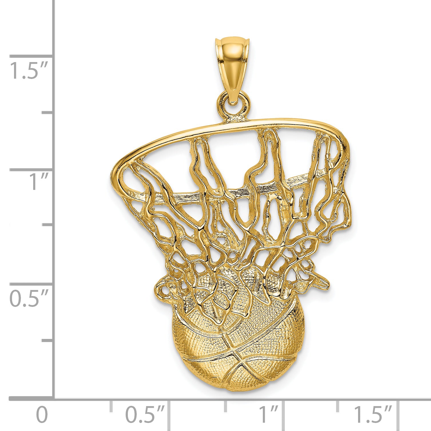 14K Swoosh Basketball and Net Charm