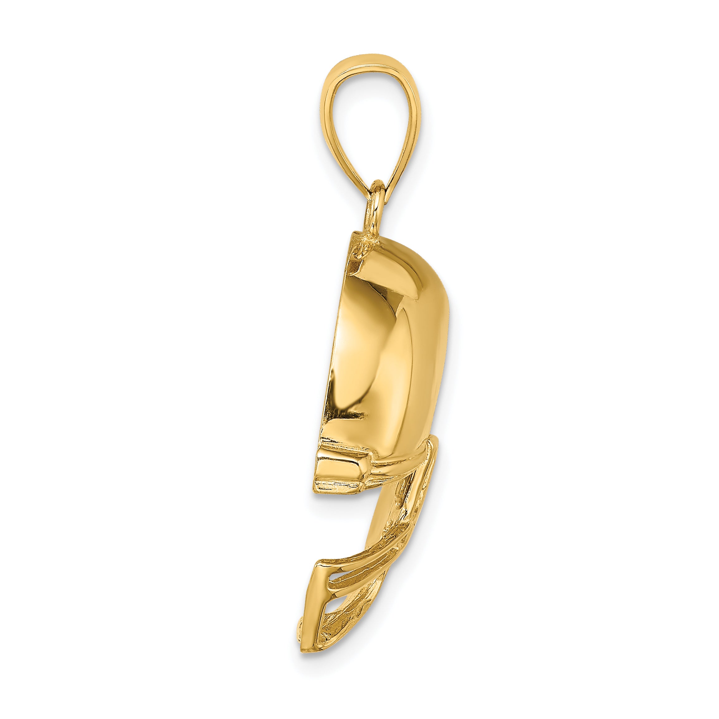 14K 2-D Polished Football Helmet Charm Secondary image