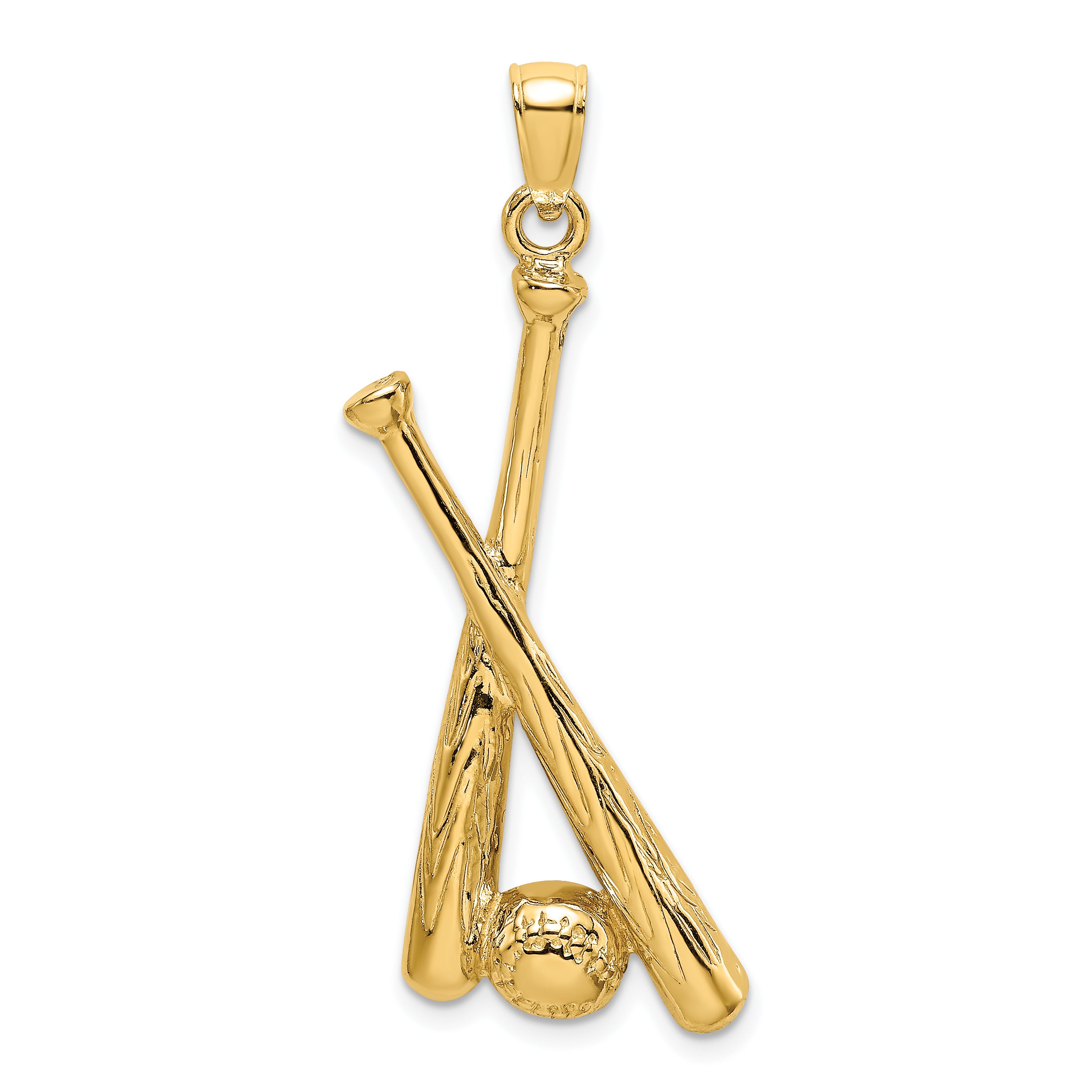 14K 2-D Baseball Bats and Ball Charm Main image