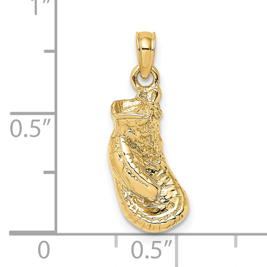 14K Polished  Single Boxing Glove Pendant