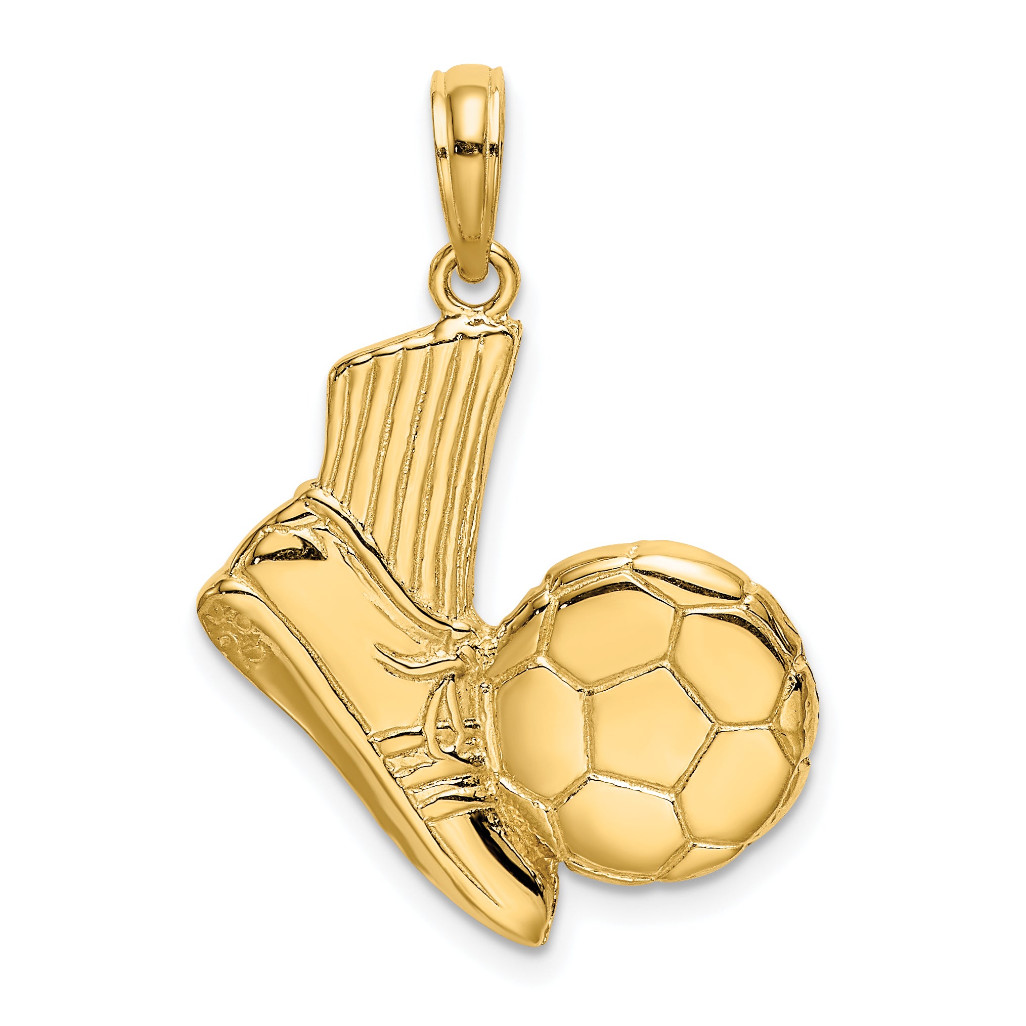 14K 2-D Soccer Shoe Kicking Ball Charm Main image