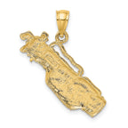 14K 2-D Golf Bag and Clubs Charm