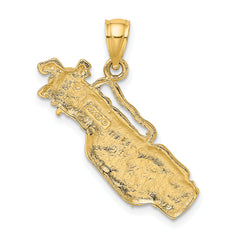 14K 2-D Golf Bag and Clubs Charm