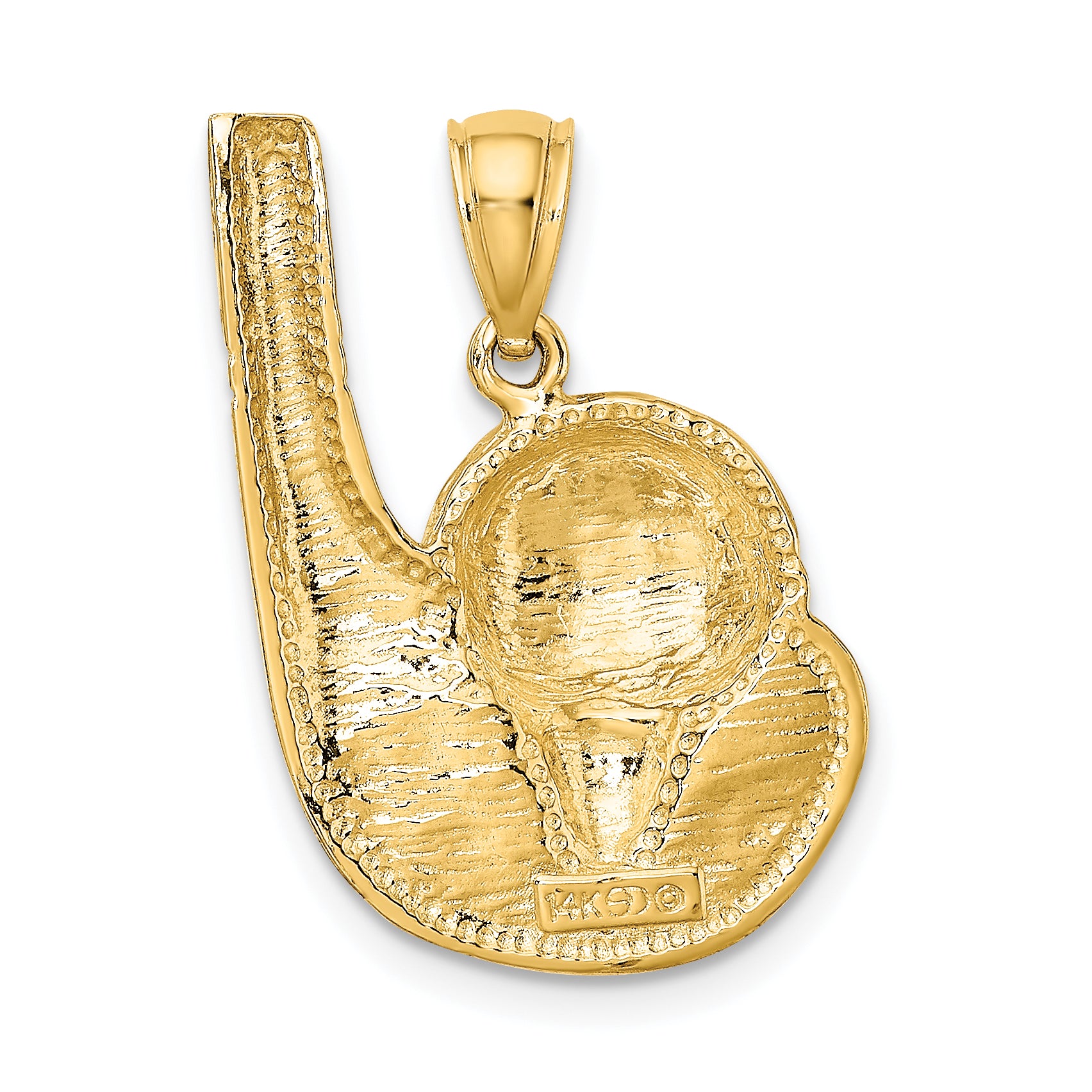 14K 2-D Golf Club and Ball On Tee Charm