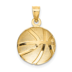 14K 2-D Textured Basketball Charm
