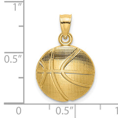 14K 2-D Textured Basketball Charm