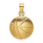 14K 2-D Textured Basketball Charm
