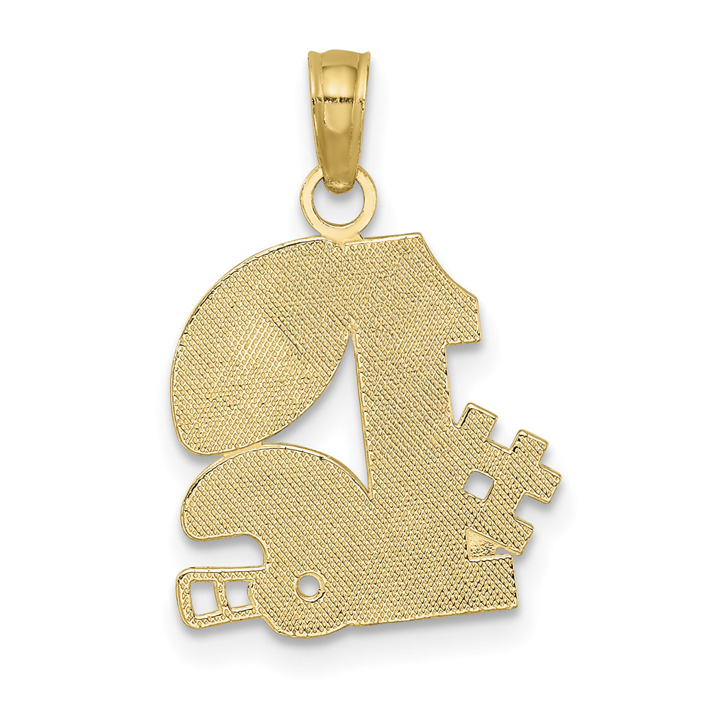14K #1 Football with Helmet and Ball Charm - Sophia Jewelers