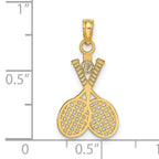14K Double Tennis Racket w/ Ball Charm