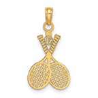 14K Double Tennis Racket w/ Ball Charm