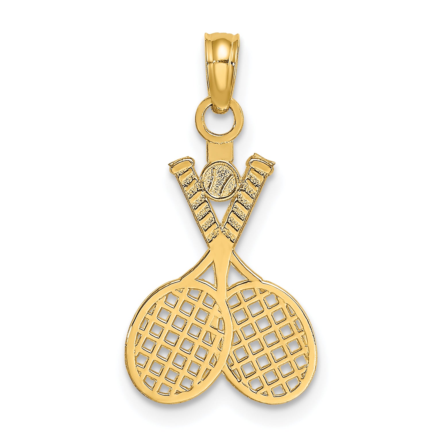 14K Double Tennis Racket w/ Ball Charm