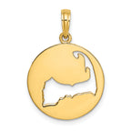 14K Polished Cut-Out CAPE COD Map Charm