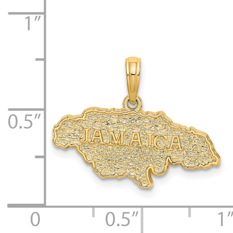 14K Textured JAMAICA Map Charm