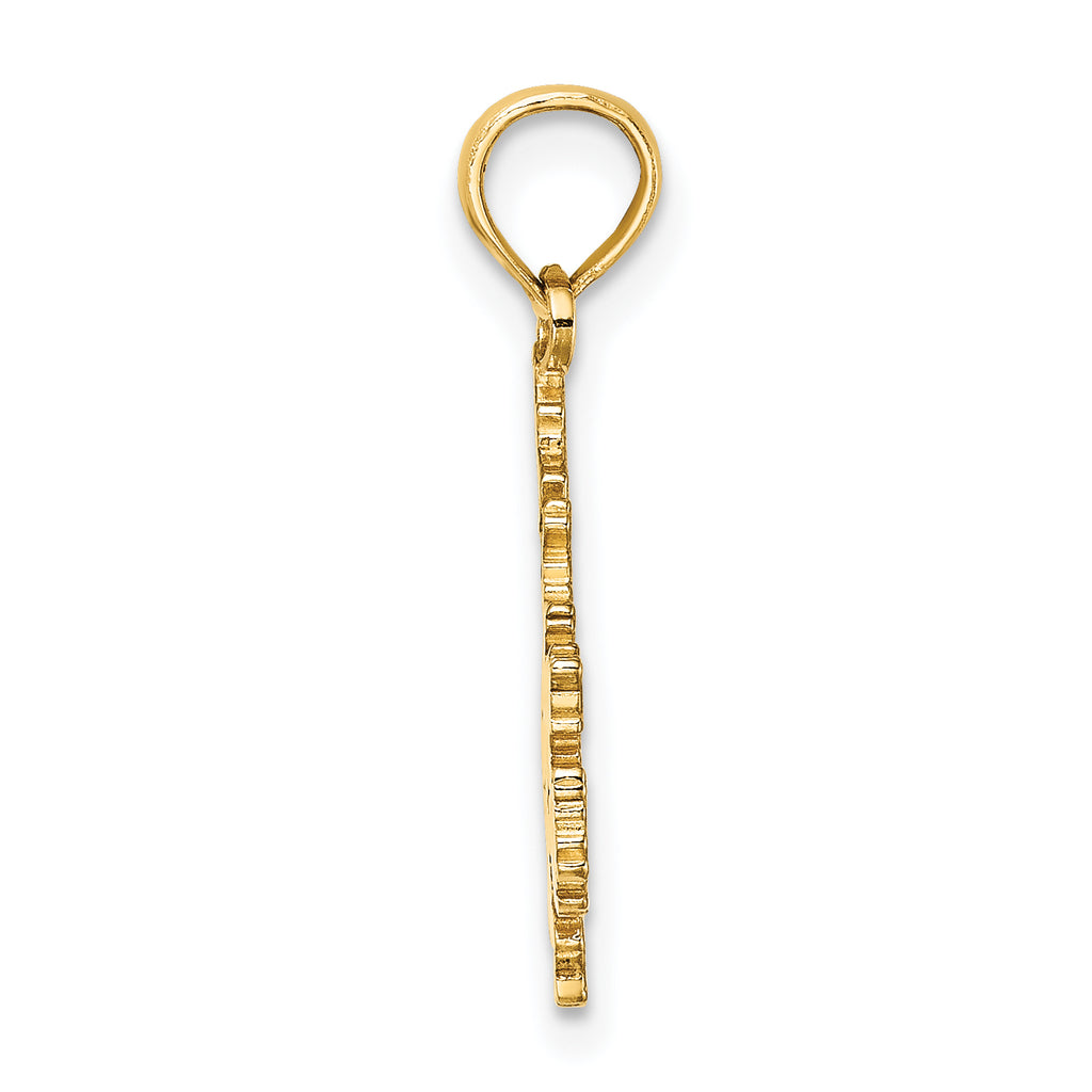 14K Polished and Engraved ANTIGUA MAP Charm