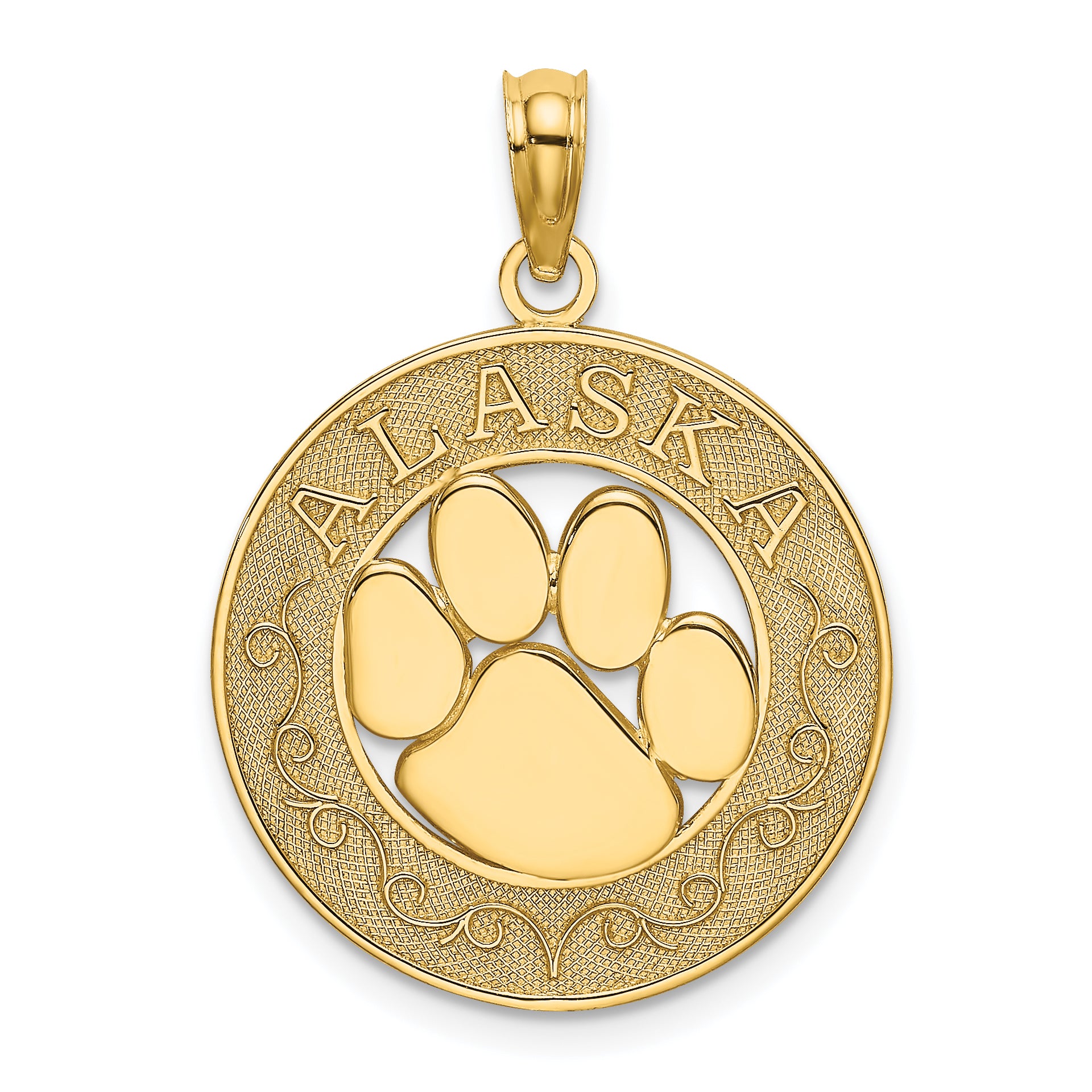 14K ALASKA w/ Bear Paw Charm