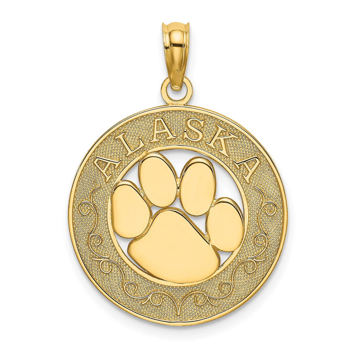 14K ALASKA w/ Bear Paw Charm