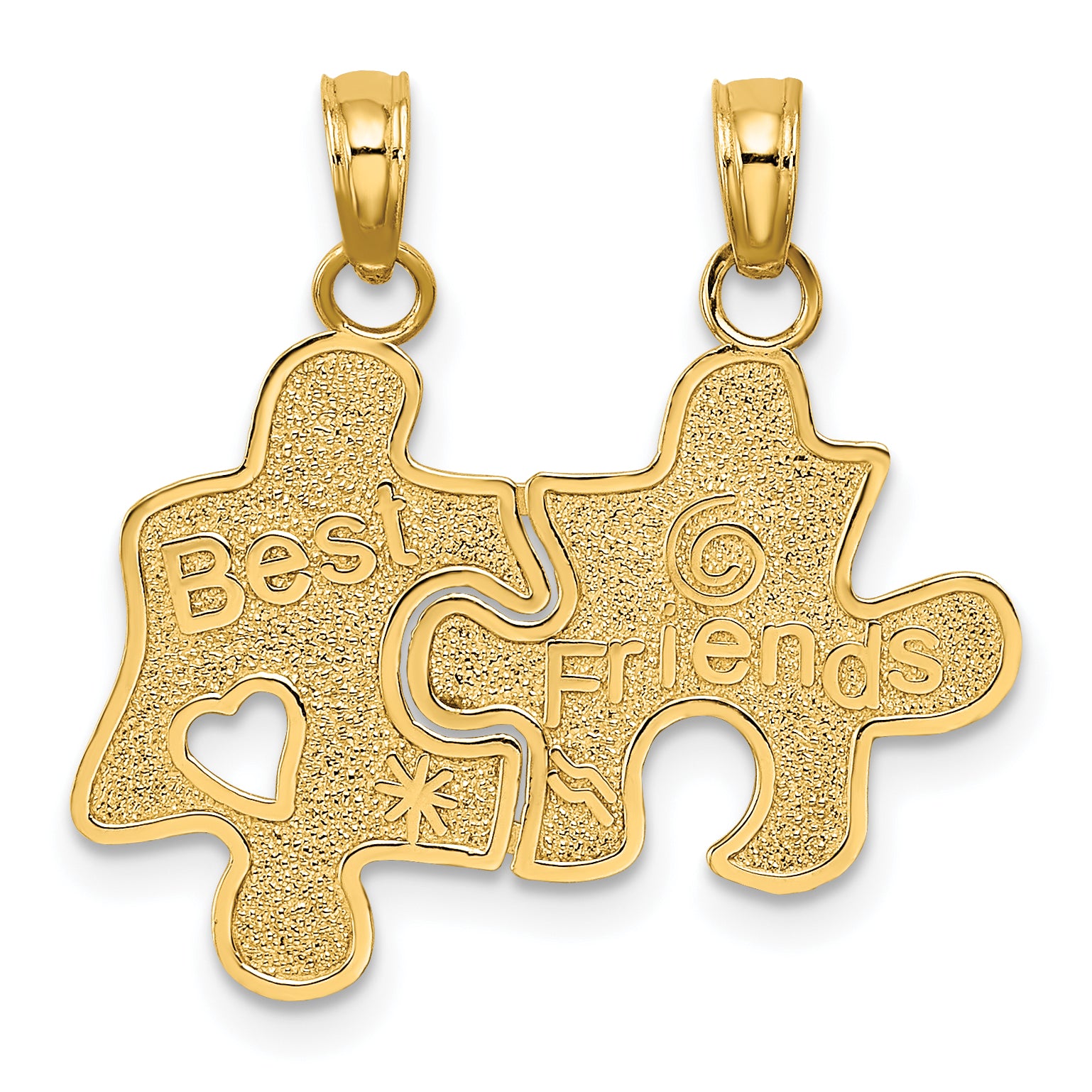 14K BEST FRIENDS Break-apart Puzzle Pieces Charm Main image