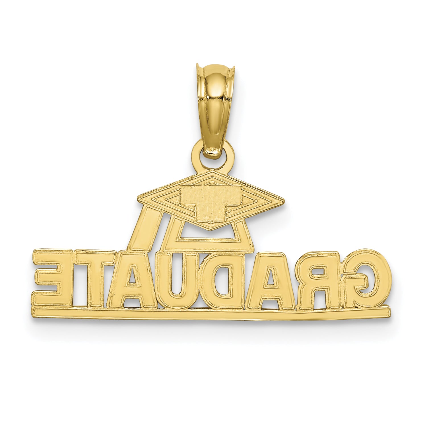 14K Polished GRADUATE Under Cap Charm - Sophia Jewelers