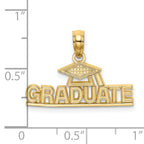 14K Polished GRADUATE Under Cap Charm