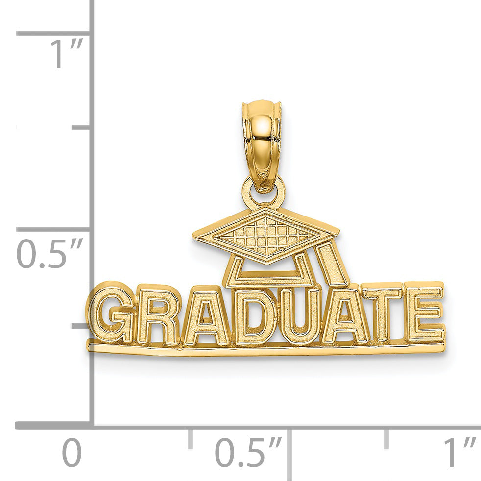 14K Polished GRADUATE Under Cap Charm - Sophia Jewelers