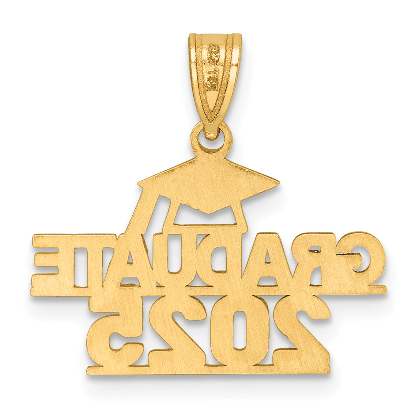 14K Polished GRADUATE 2025 Under Cap Charm