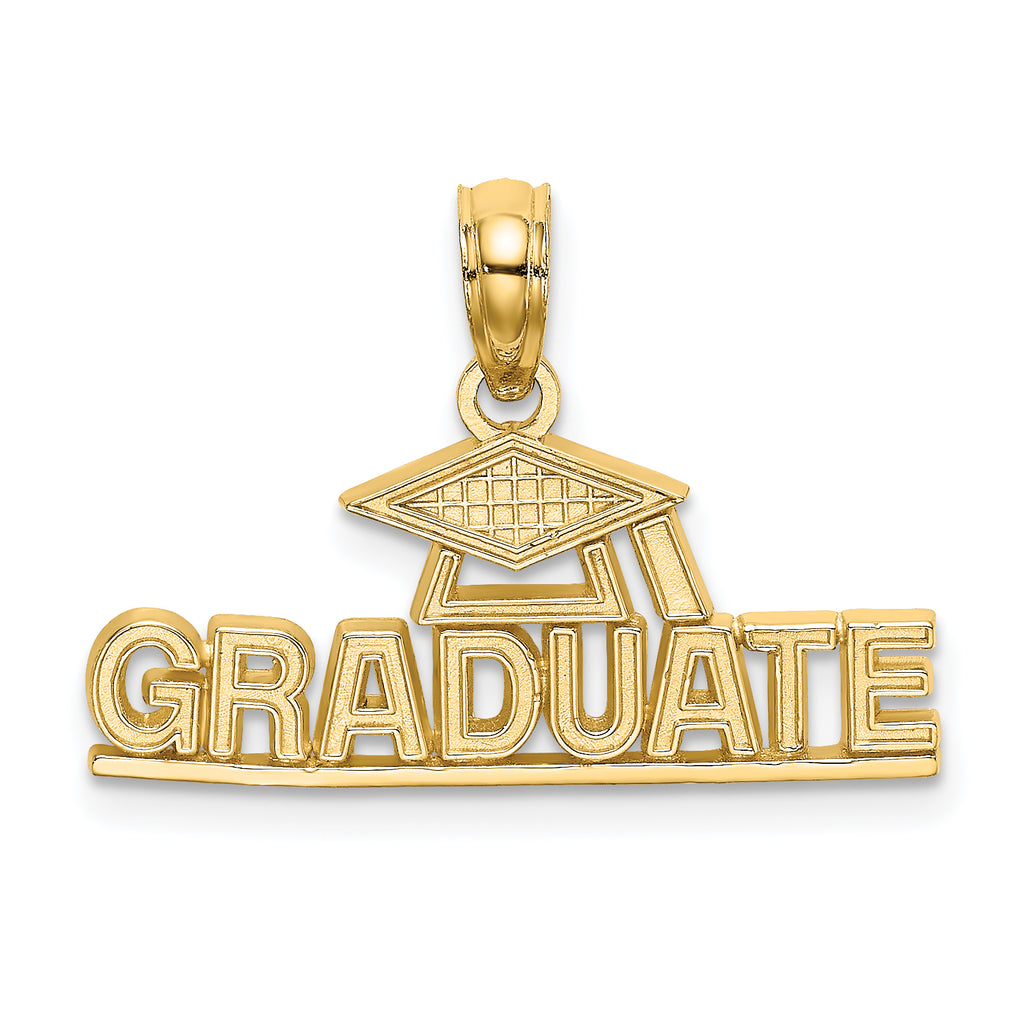 14K Polished GRADUATE Under Cap Charm - Sophia Jewelers