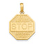 14k Polished I'LL NEVER STOP LOVING YOU Stopsign Pendant