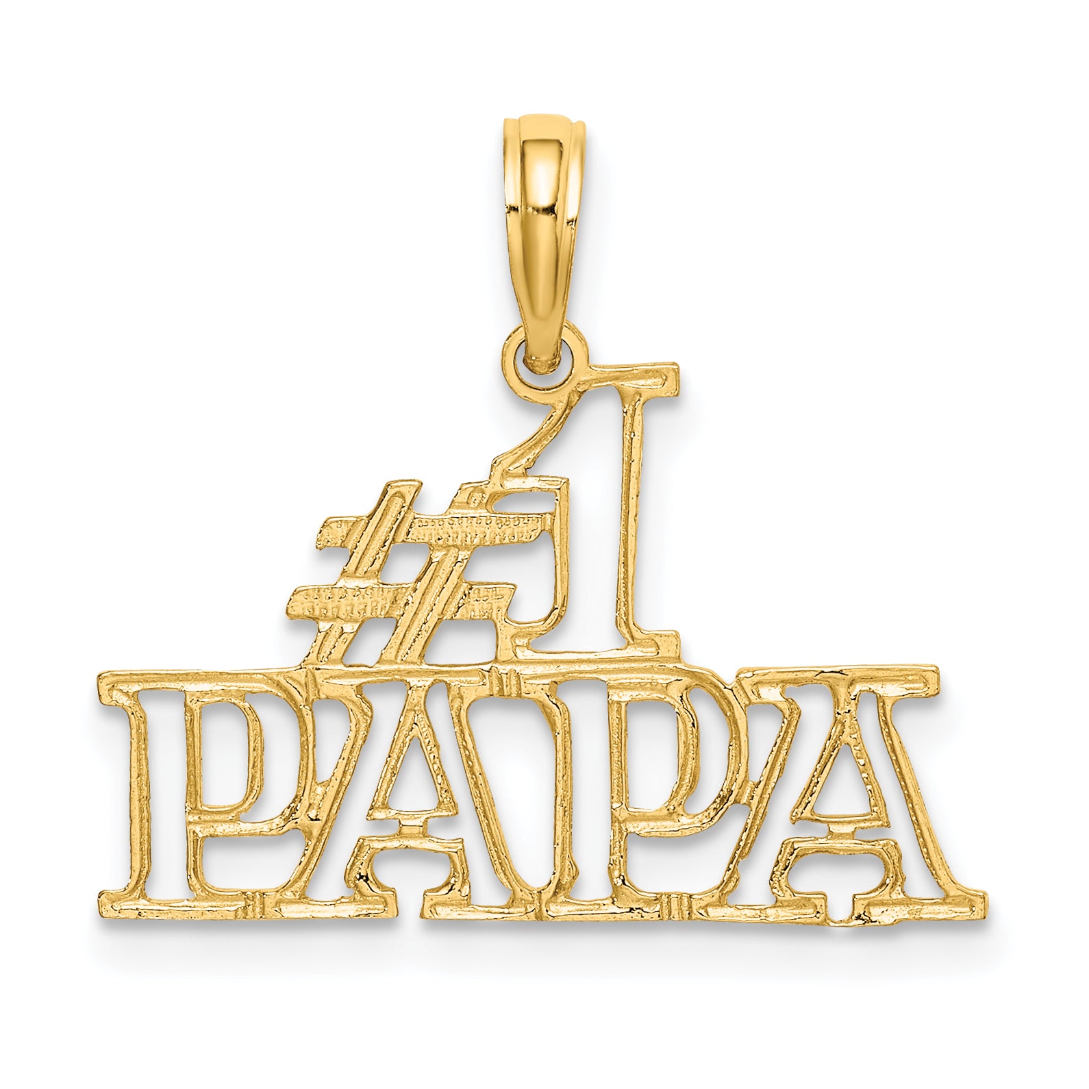 14K #1 PAPA  Cut-out Charm Main image