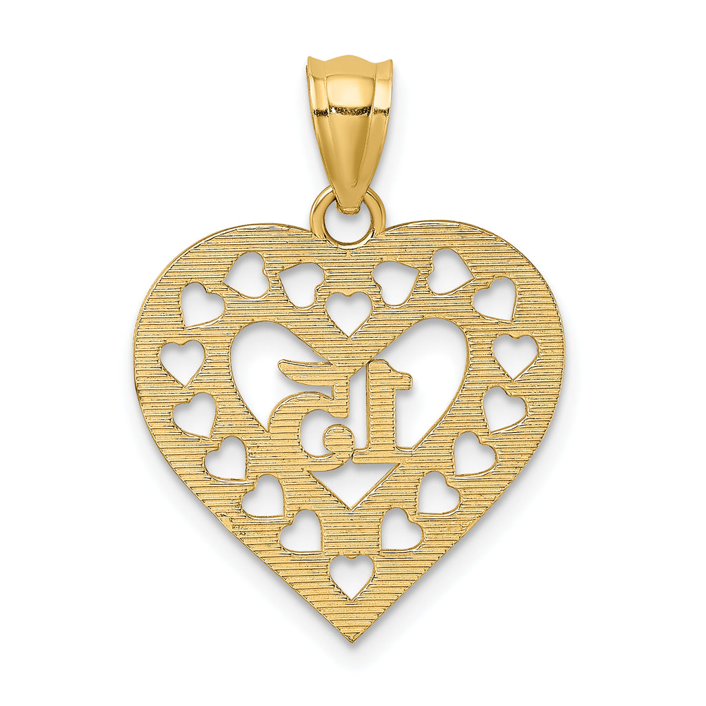 14K 15 in Cut-out Heart Charm - Sophia Jewelers