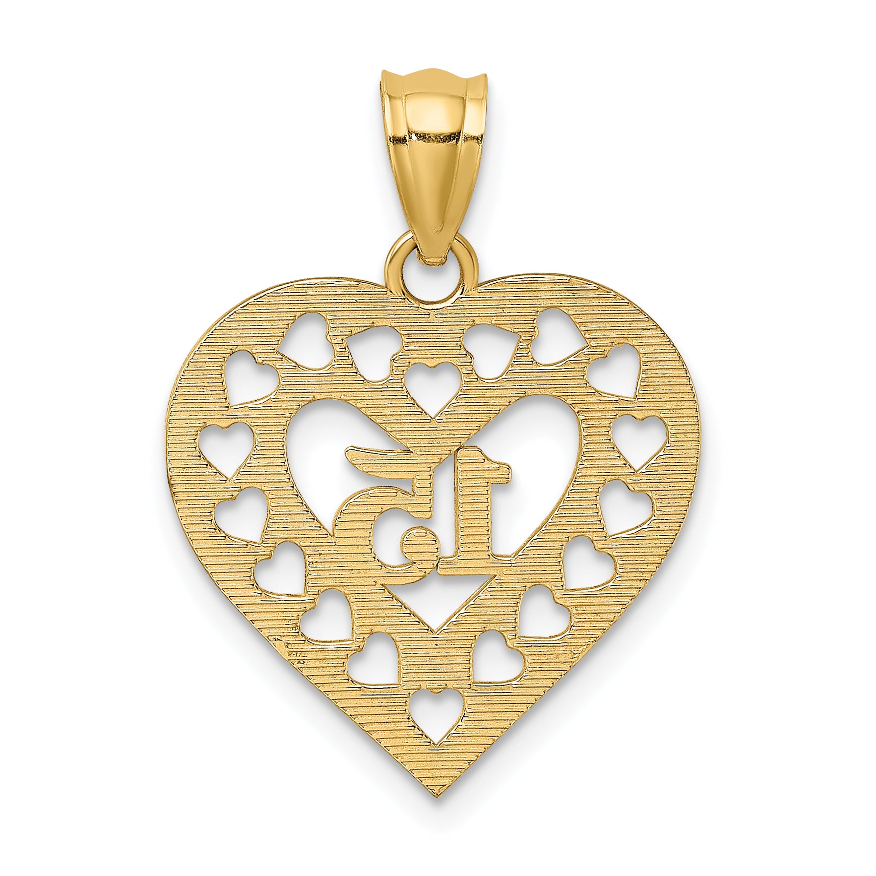 14K 15 in Cut-out Heart Charm - Sophia Jewelers
