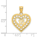 14K 15 in Cut-out Heart Charm - Sophia Jewelers
