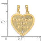 14k FOREVER AND EVER Break-Apart Heart Charm