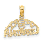 14K Block and Engraved GREAT GRANDMA Charm
