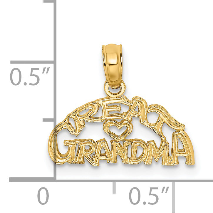 14K Block and Engraved GREAT GRANDMA Charm