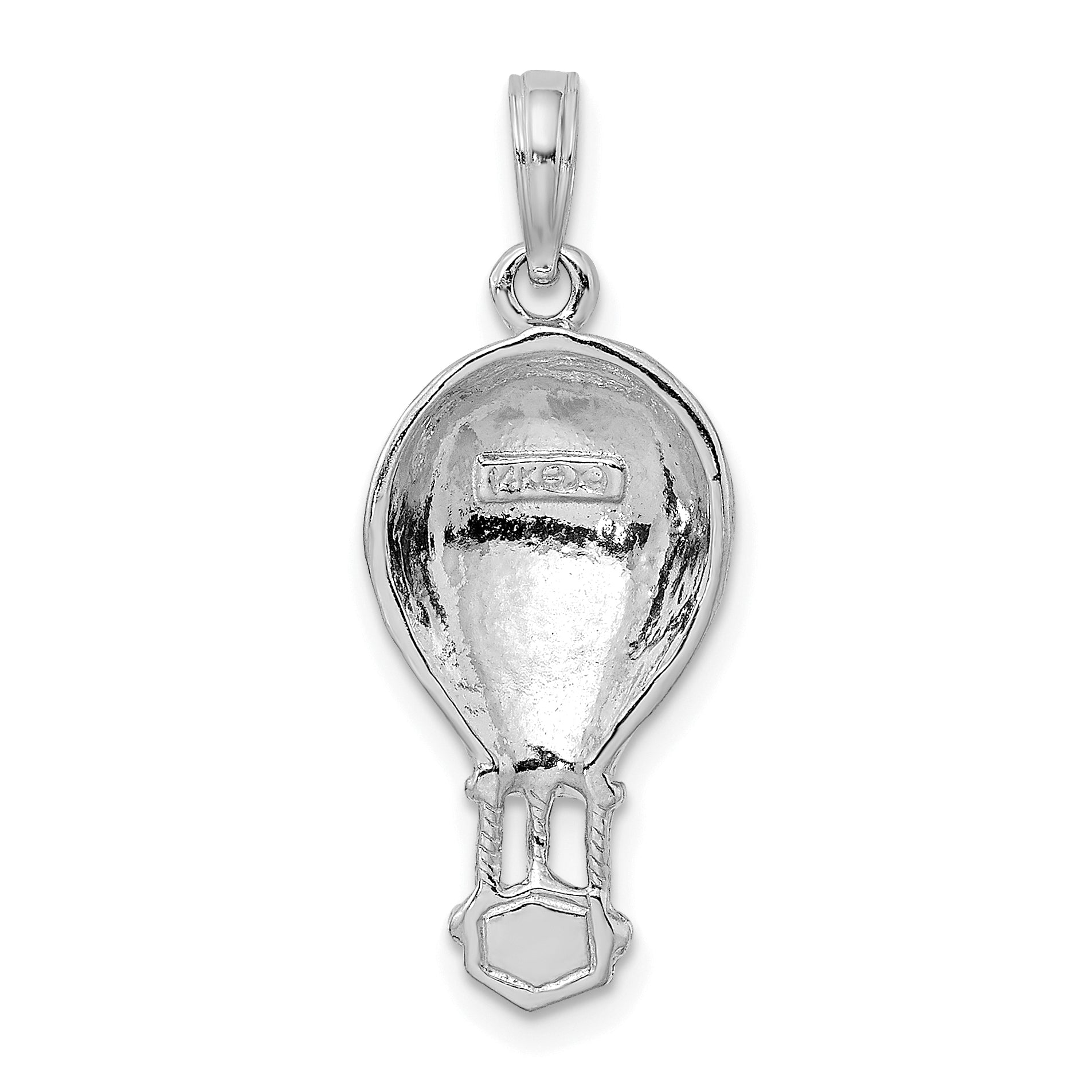 14K White Gold Polished Hot Air Ballon Charm