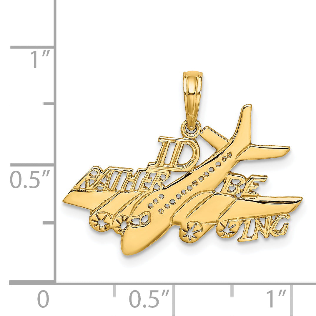 14k I'D RATHER BE FLYING Charm