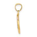 14k Yellow and Rose Gold w/ White Rhodium LOVE Heart w/ Arrow Charm