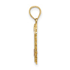 14k Two-tone White Rhodium SWEET 16 In Heart Charm