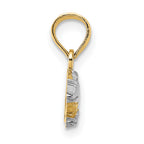 14k w/Rhodium 2-D  Alligator Charm