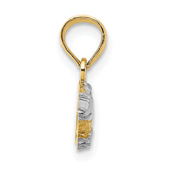 14k w/Rhodium 2-D  Alligator Charm