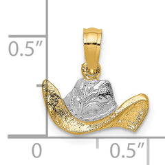 14k w/ Rhodium Cowboy Hat Charm